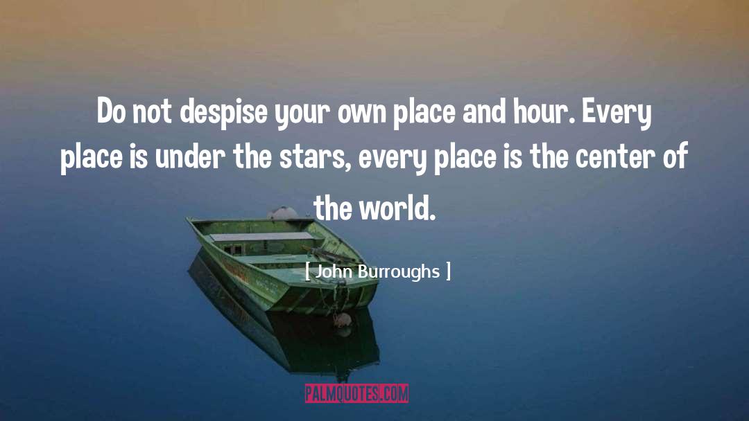 John Burroughs Quotes: Do not despise your own