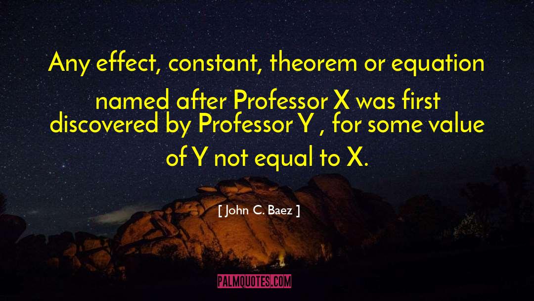 John C. Baez Quotes: Any effect, constant, theorem or