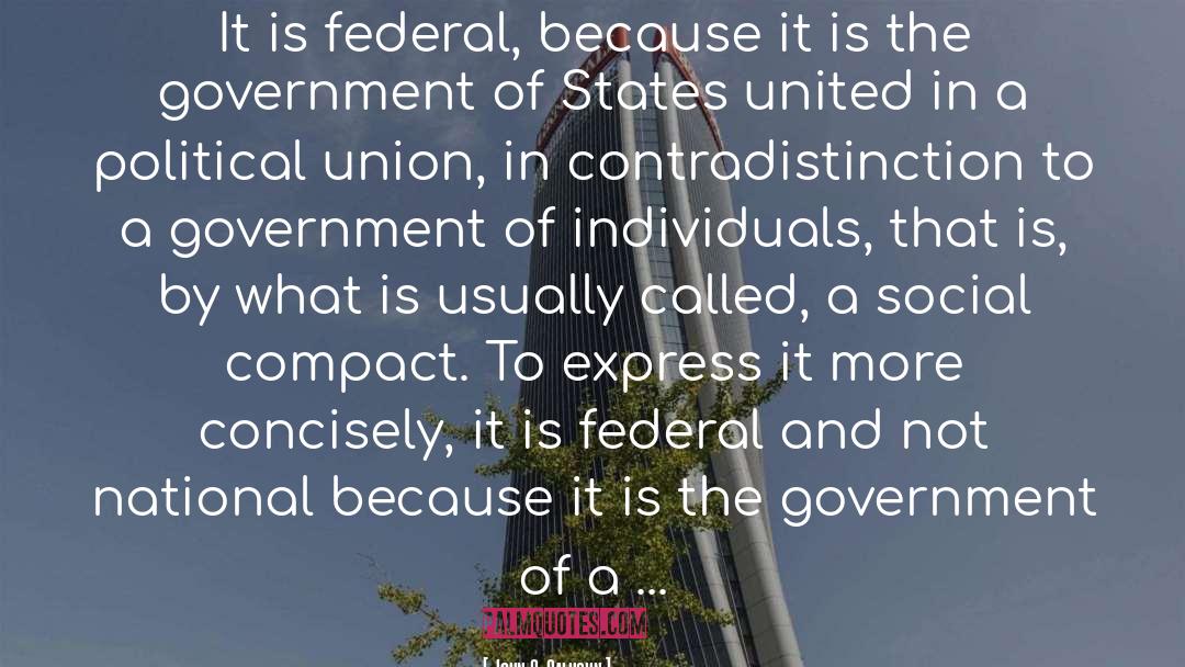 John C. Calhoun Quotes: It is federal, because it