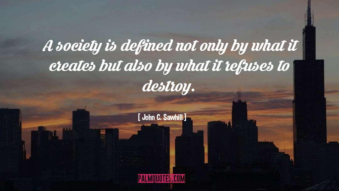 John C. Sawhill Quotes: A society is defined not