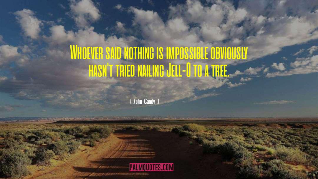 John Candy Quotes: Whoever said nothing is impossible