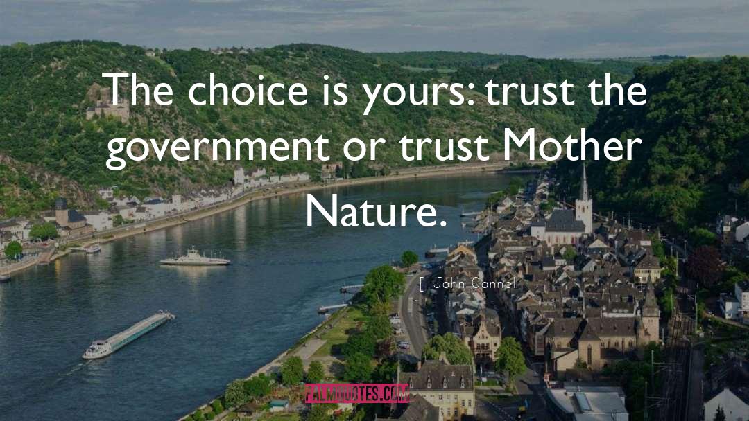John Cannell Quotes: The choice is yours: trust