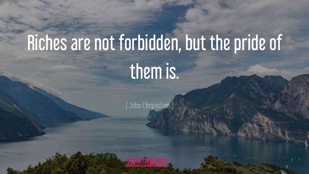 John Chrysostom Quotes: Riches are not forbidden, but