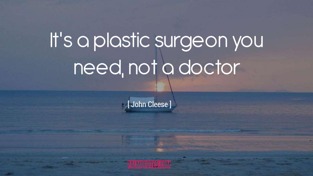 John Cleese Quotes: It's a plastic surgeon you