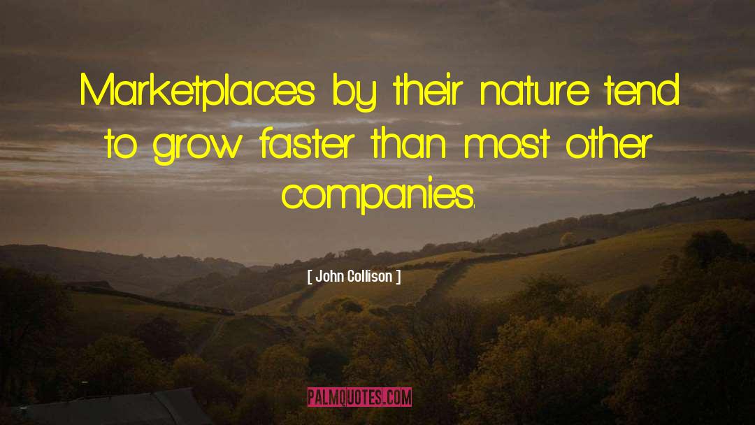 John Collison Quotes: Marketplaces by their nature tend