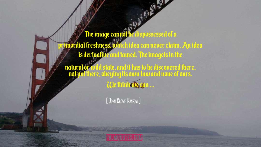 John Crowe Ransom Quotes: The image cannot be dispossessed