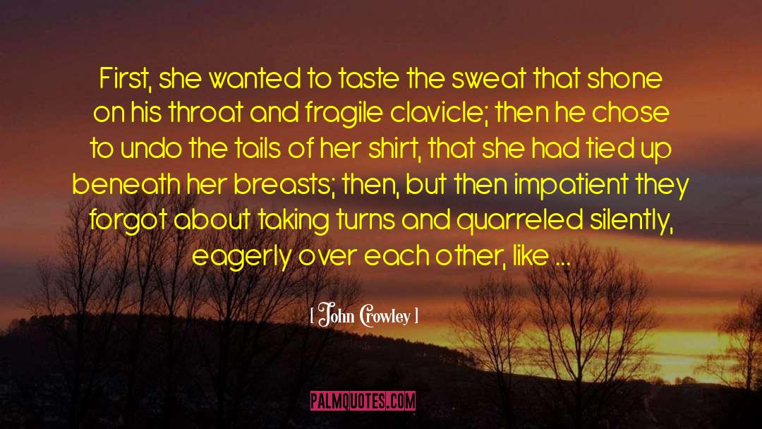 John Crowley Quotes: First, she wanted to taste