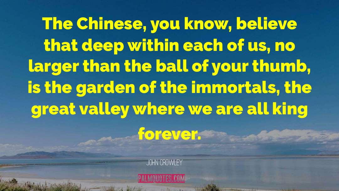 John Crowley Quotes: The Chinese, you know, believe