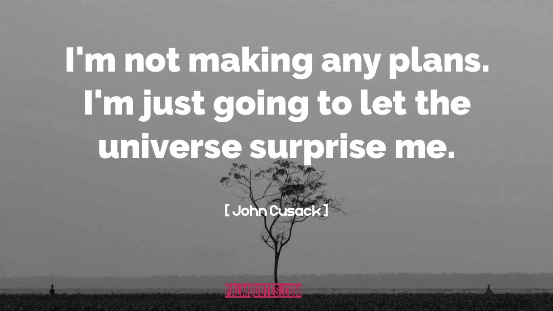 John Cusack Quotes: I'm not making any plans.