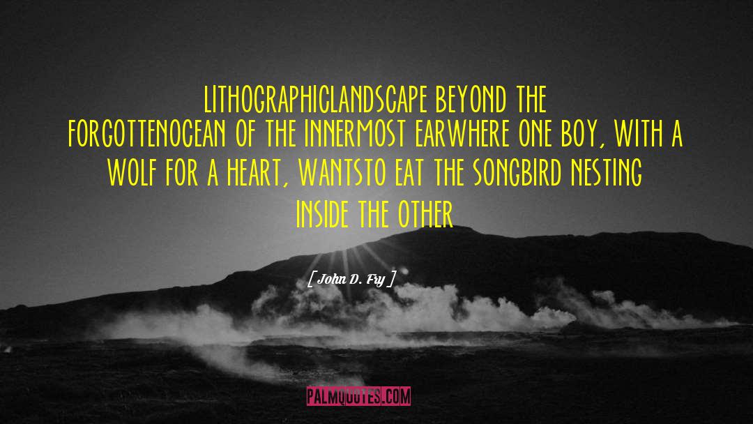John D. Fry Quotes: lithographic<br />landscape beyond the forgotten<br