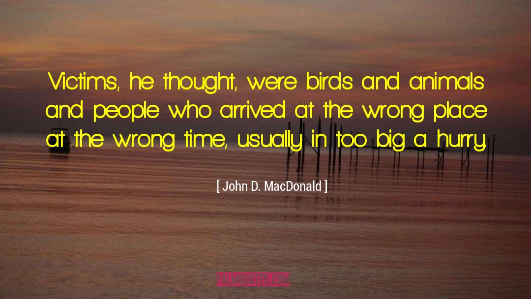 John D. MacDonald Quotes: Victims, he thought, were birds
