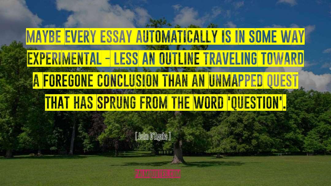 John D'Agata Quotes: Maybe every essay automatically is