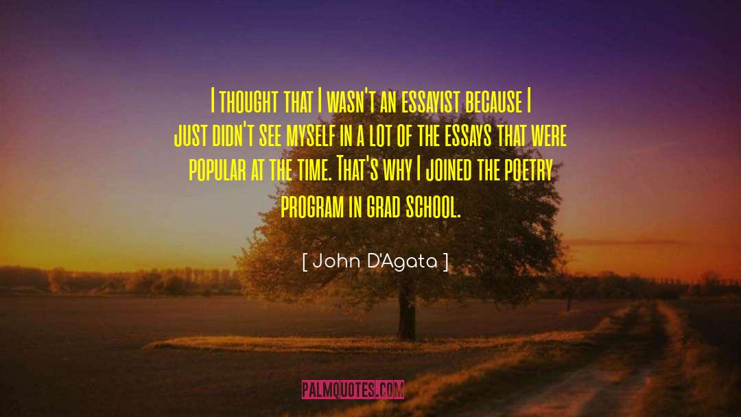 John D'Agata Quotes: I thought that I wasn't