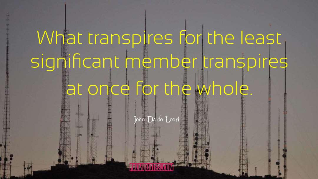 John Daido Loori Quotes: What transpires for the least