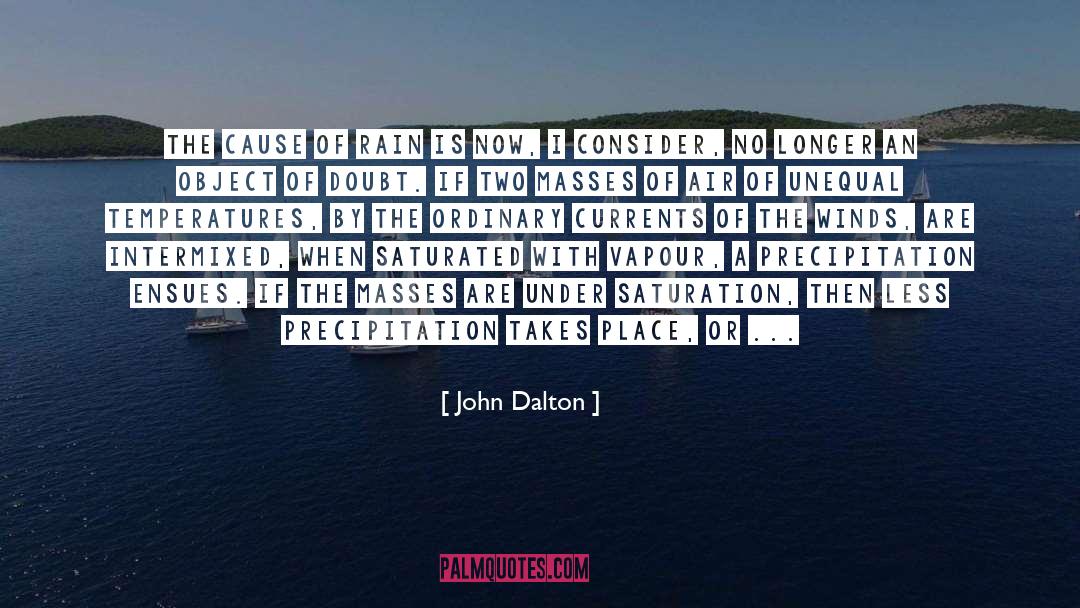 John Dalton Quotes: The cause of rain is