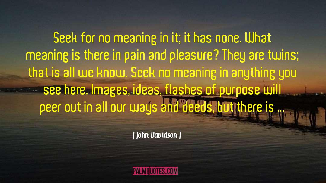 John Davidson Quotes: Seek for no meaning in