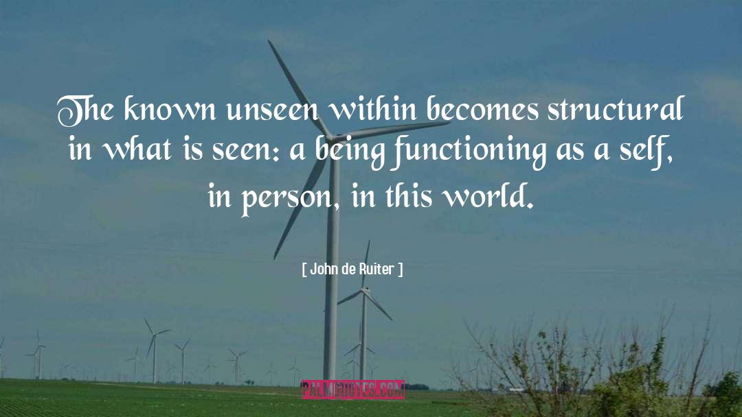 John De Ruiter Quotes: The known unseen within becomes