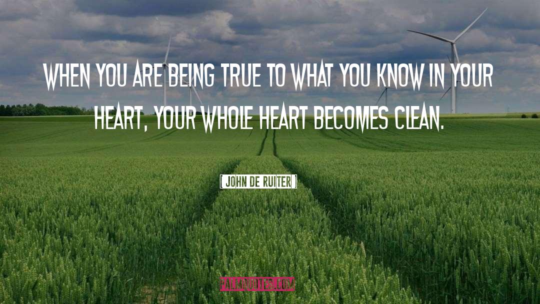 John De Ruiter Quotes: When you are being true