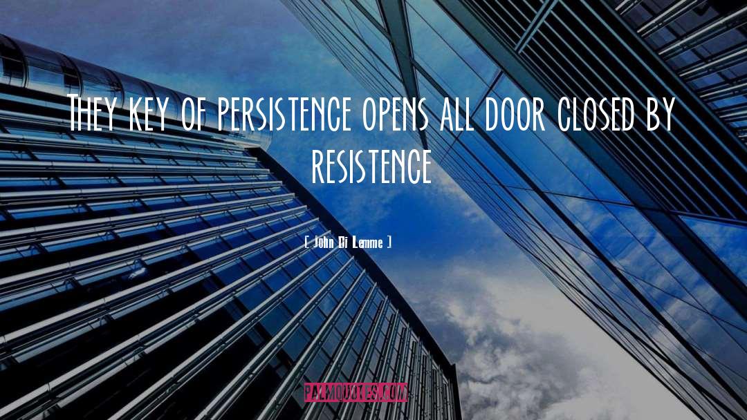 John Di Lemme Quotes: They key of persistence opens