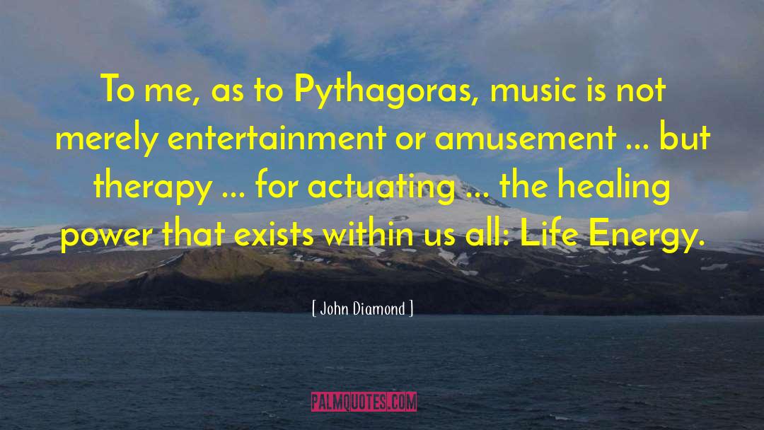 John Diamond Quotes: To me, as to Pythagoras,