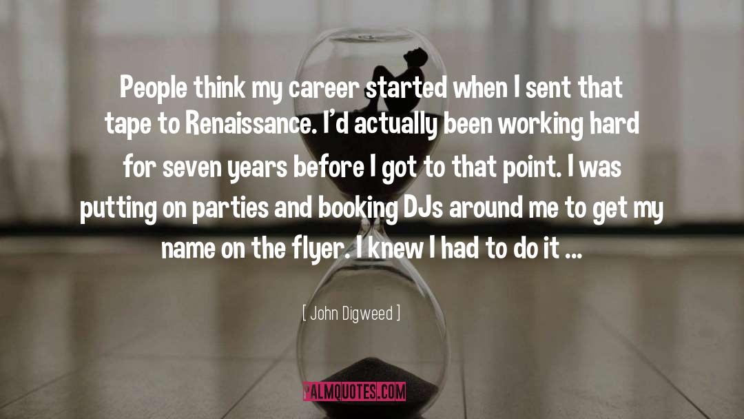 John Digweed Quotes: People think my career started