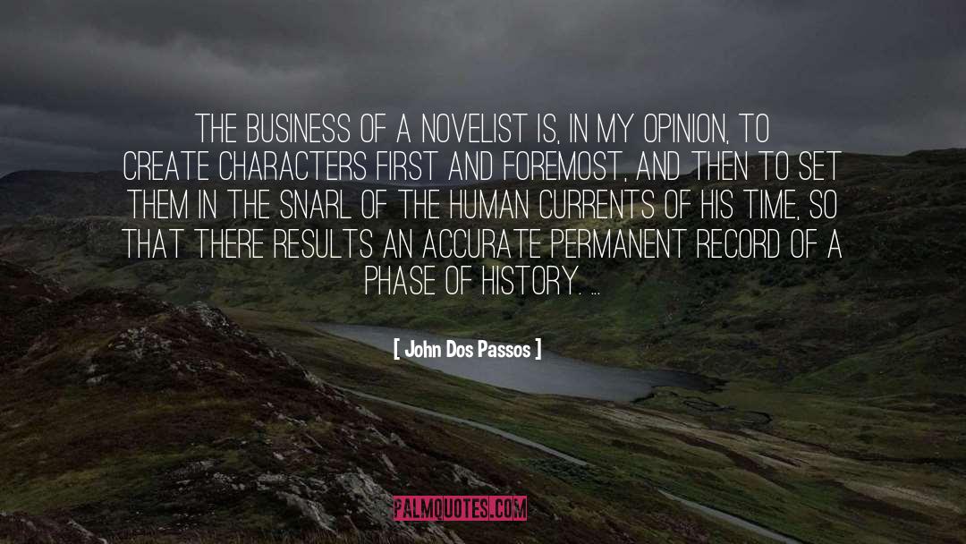 John Dos Passos Quotes: The business of a novelist