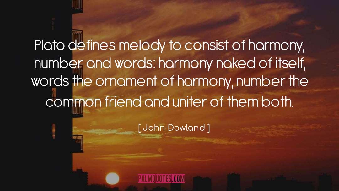 John Dowland Quotes: Plato defines melody to consist