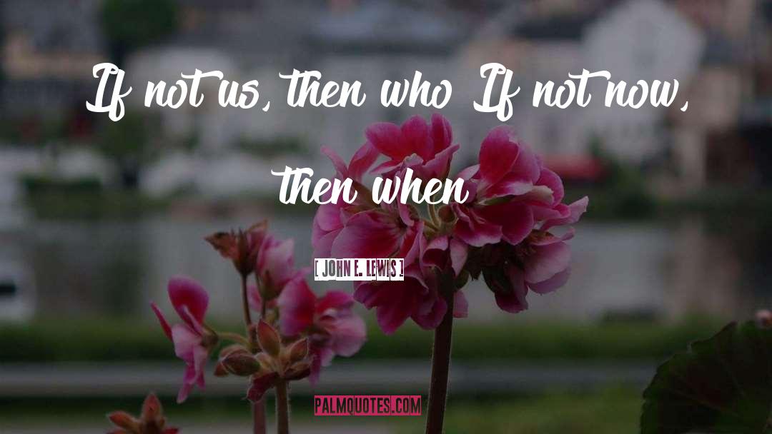 John E. Lewis Quotes: If not us, then who?<br
