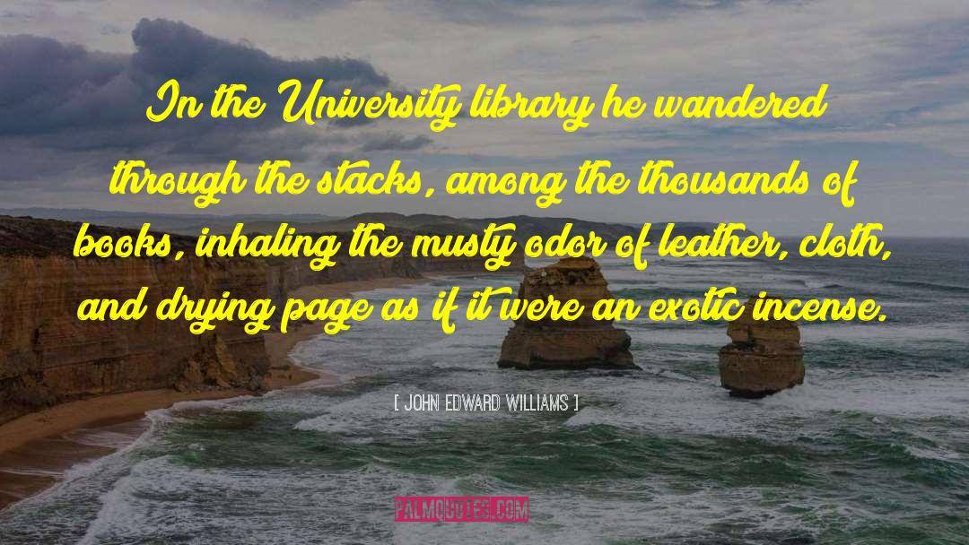 John Edward Williams Quotes: In the University library he