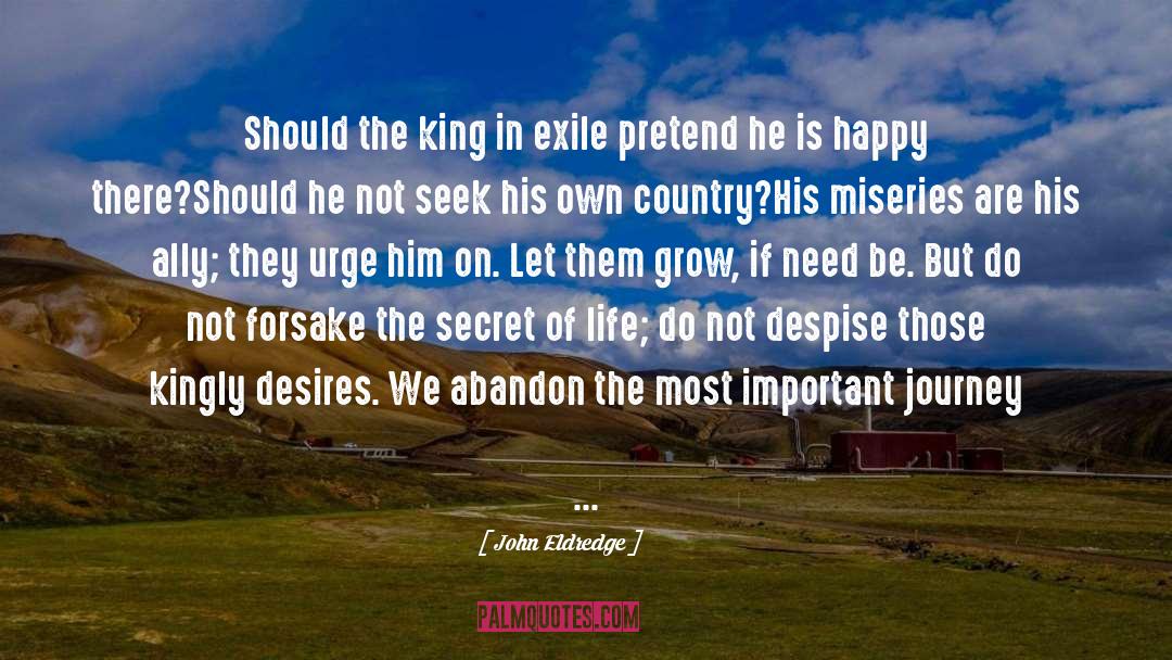 John Eldredge Quotes: Should the king in exile