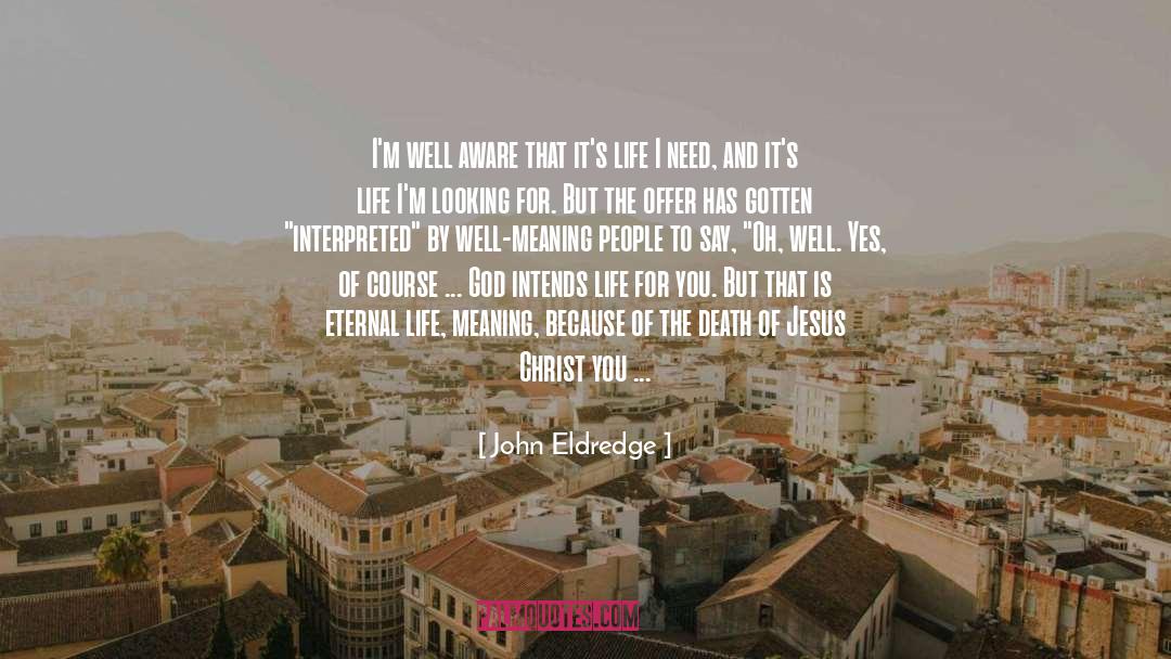 John Eldredge Quotes: I'm well aware that it's