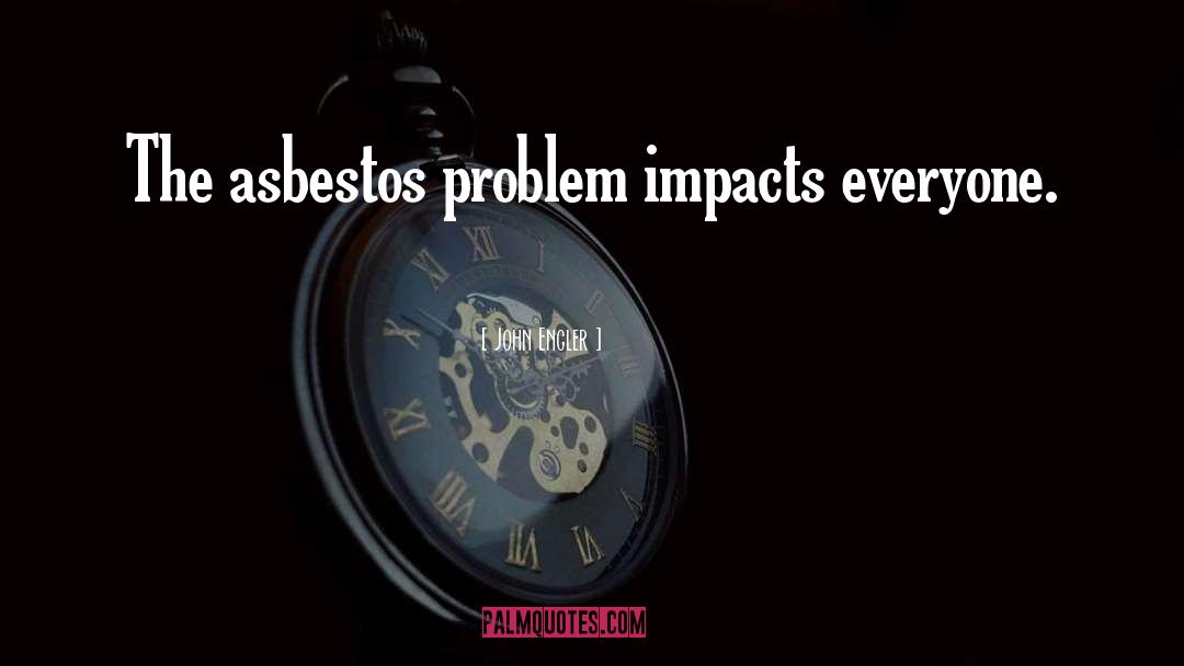 John Engler Quotes: The asbestos problem impacts everyone.