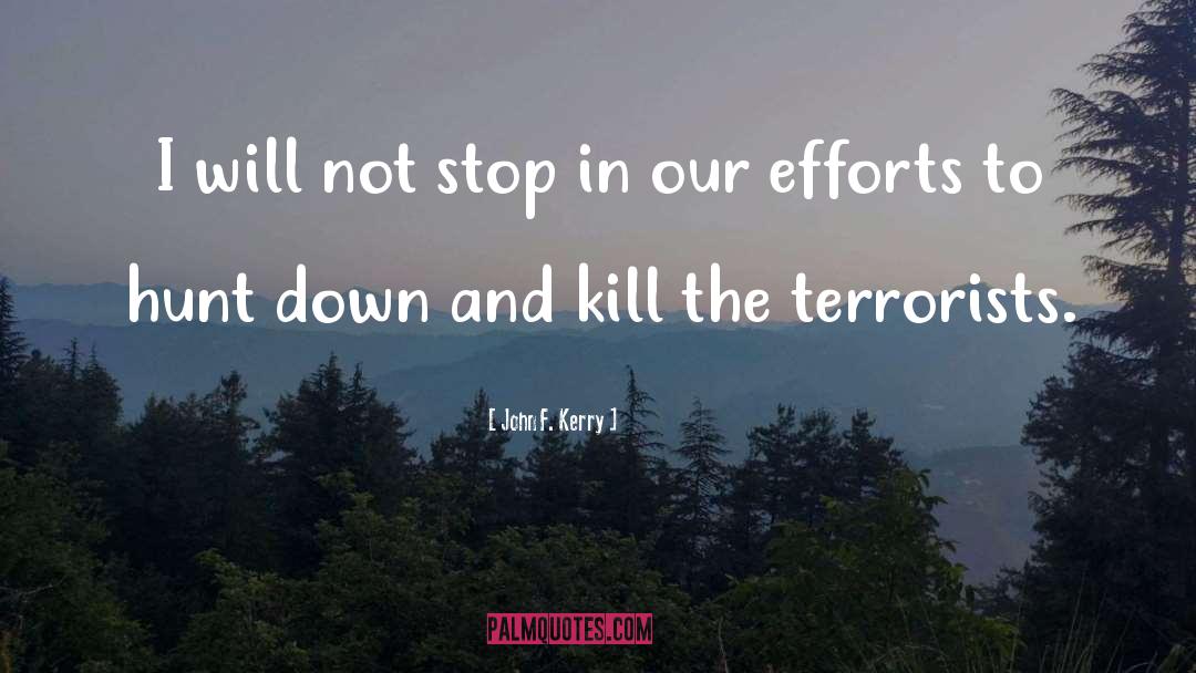 John F. Kerry Quotes: I will not stop in