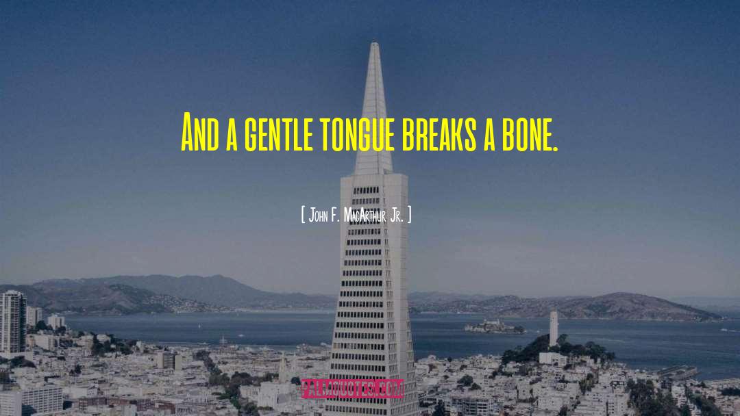 John F. MacArthur Jr. Quotes: And a gentle tongue breaks