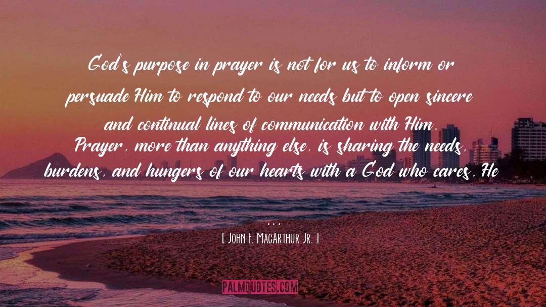 John F. MacArthur Jr. Quotes: God's purpose in prayer is