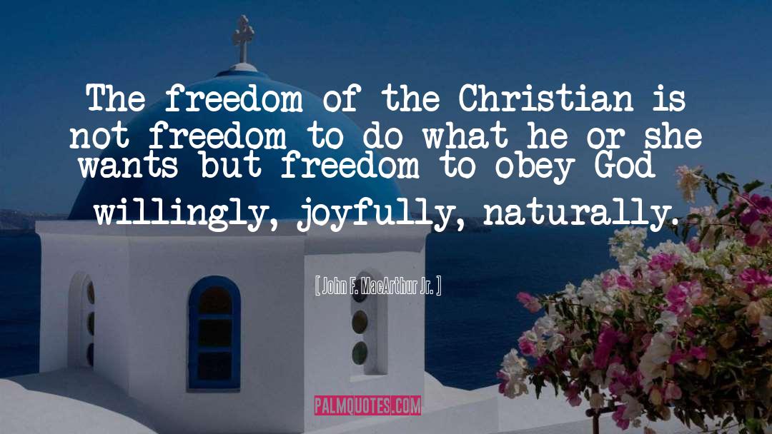 John F. MacArthur Jr. Quotes: The freedom of the Christian