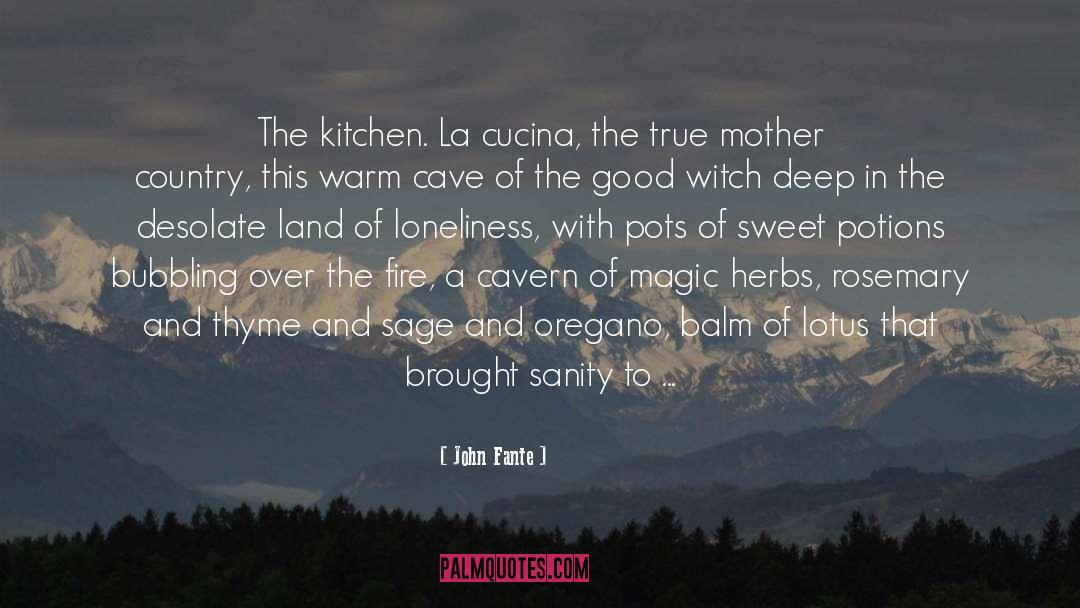 John Fante Quotes: The kitchen. La cucina, the