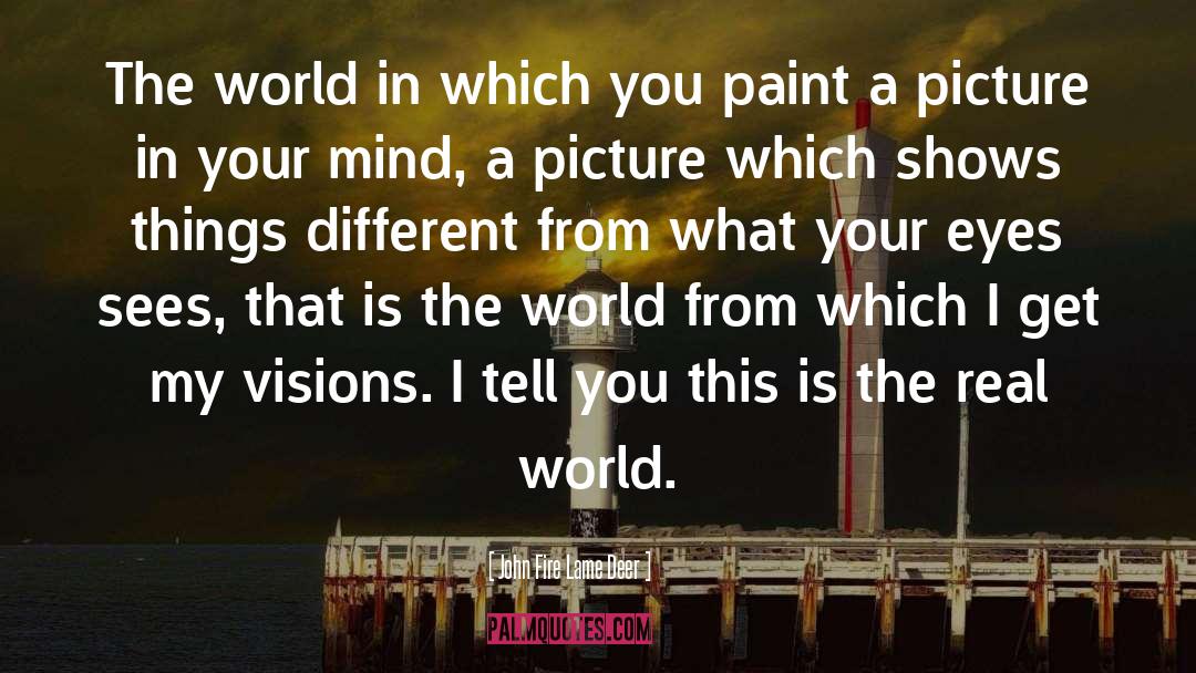 John Fire Lame Deer Quotes: The world in which you