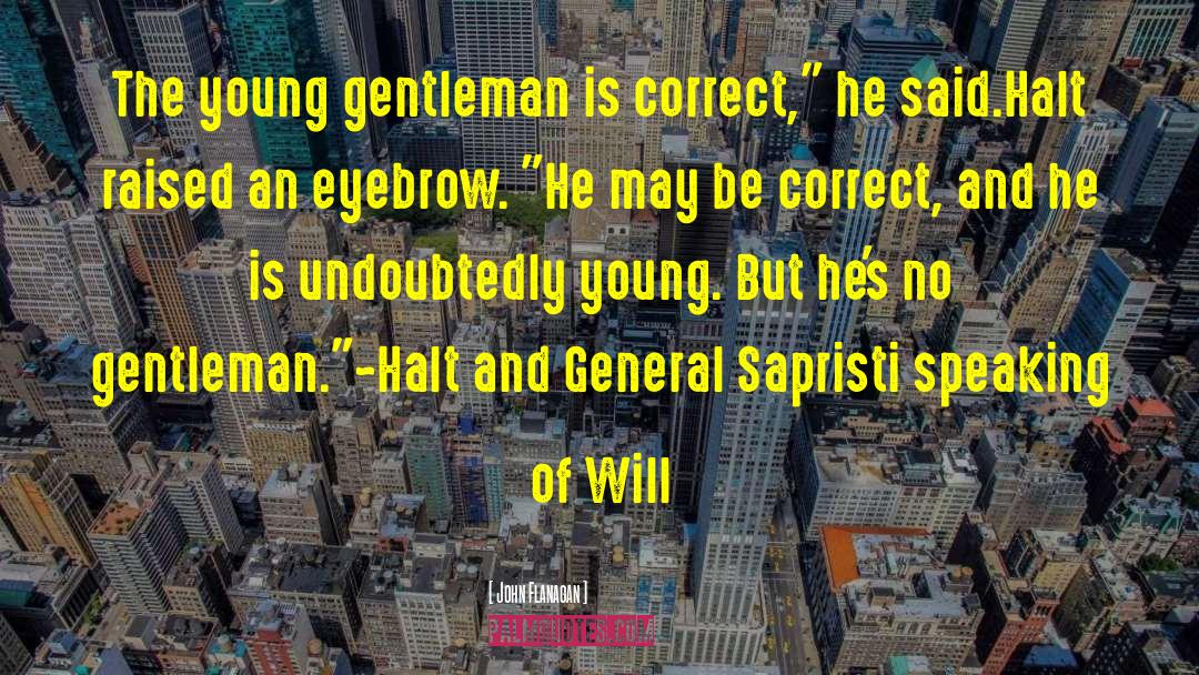 John Flanagan Quotes: The young gentleman is correct,