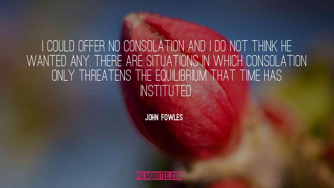 John Fowles Quotes: I could offer no consolation