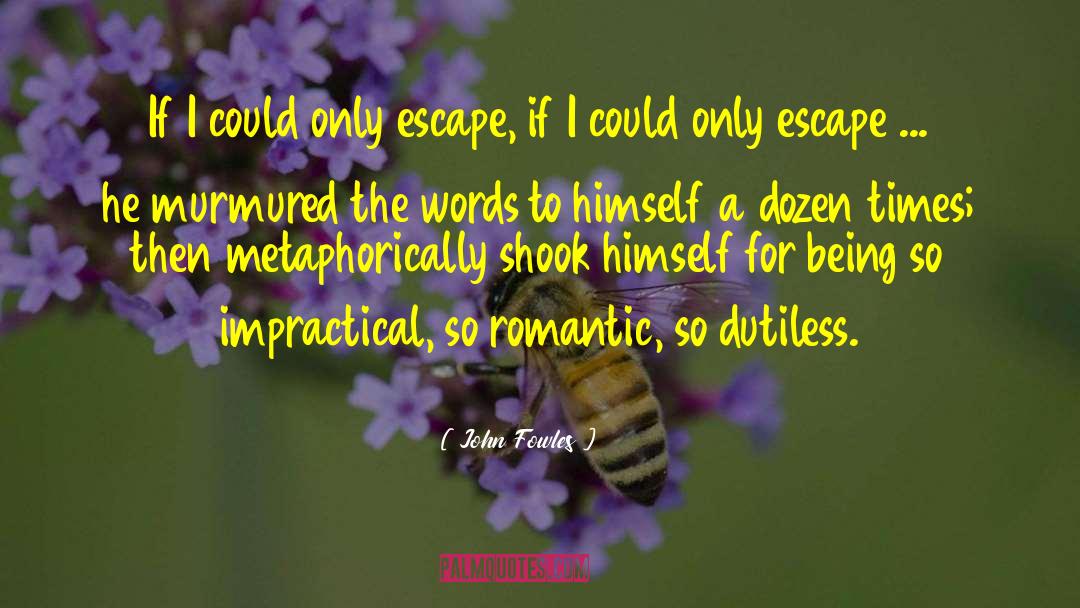 John Fowles Quotes: If I could only escape,