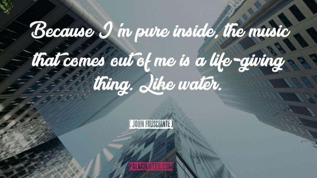 John Frusciante Quotes: Because I'm pure inside, the