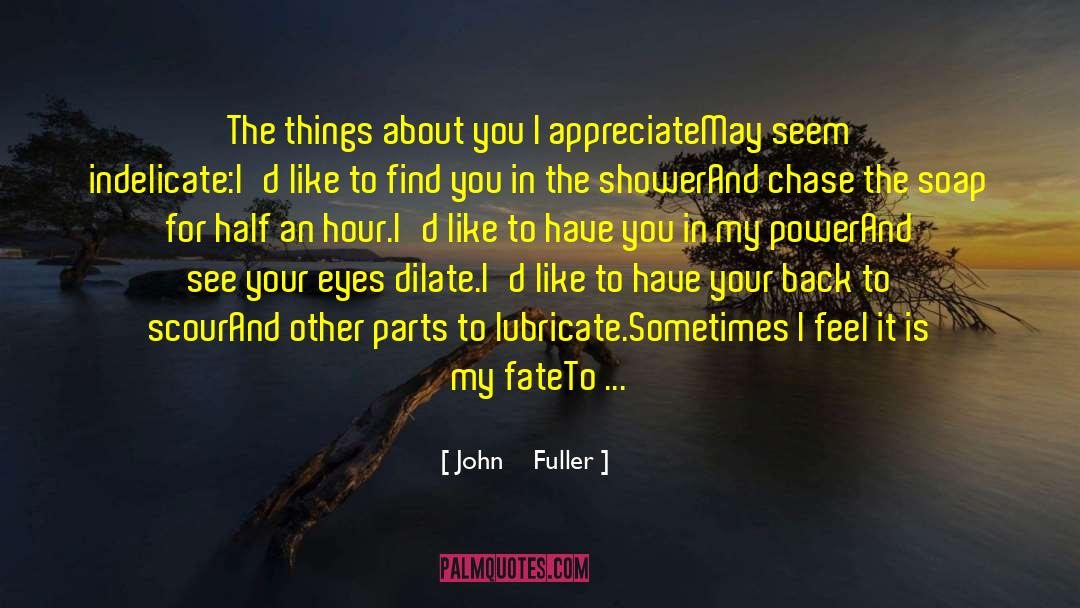 John Fuller Quotes: The things about you I