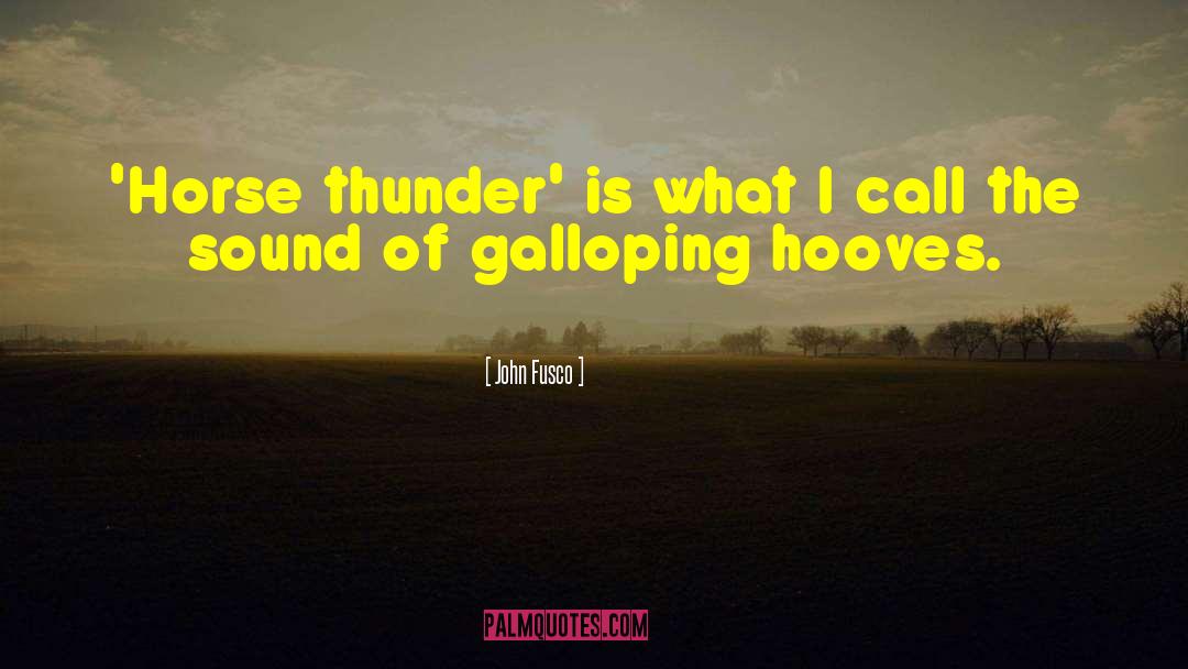 John Fusco Quotes: 'Horse thunder' is what I