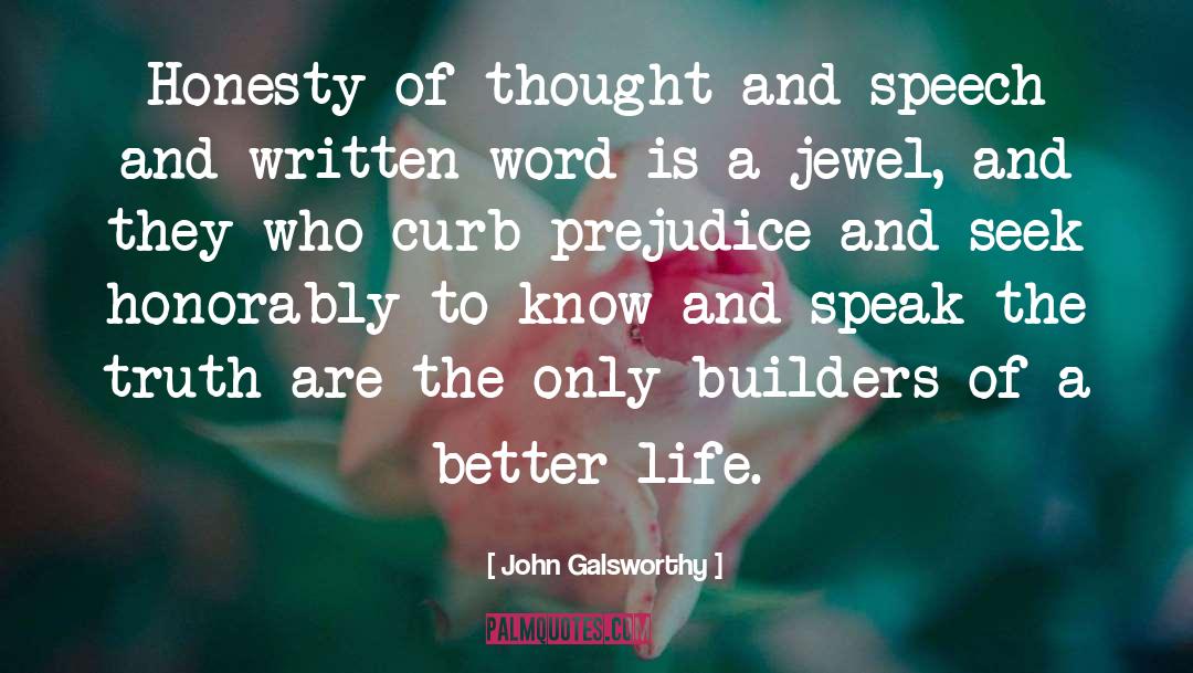 John Galsworthy Quotes: Honesty of thought and speech