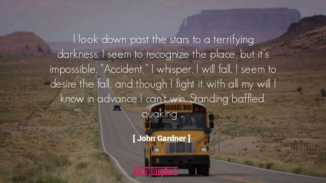 John Gardner Quotes: I look down past the