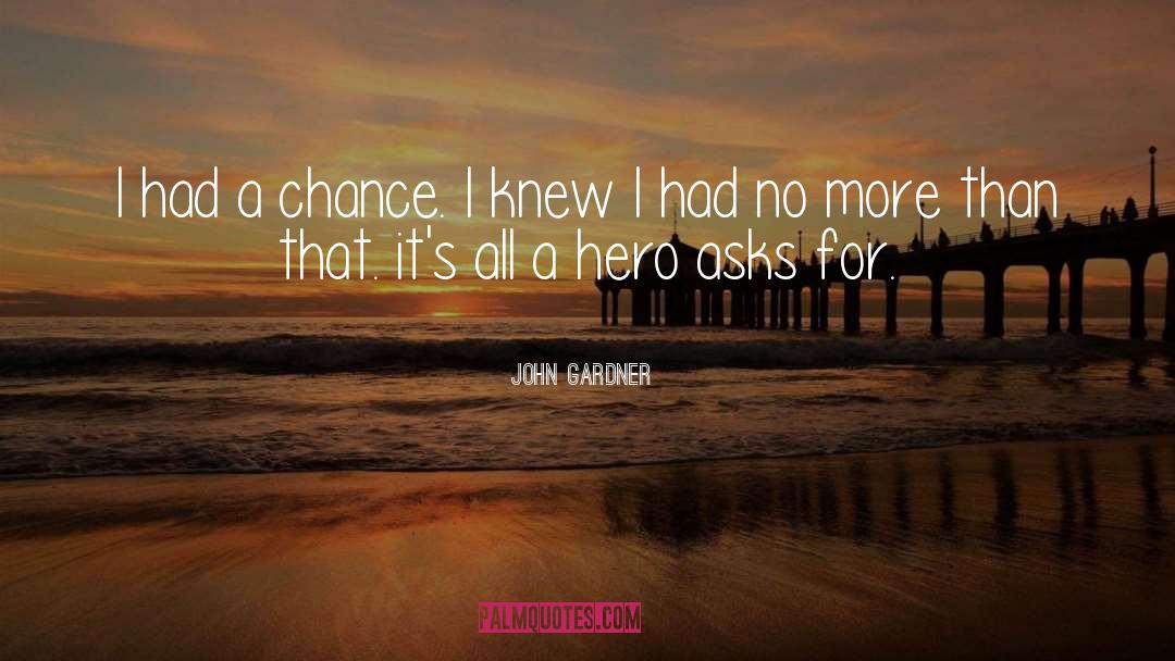 John Gardner Quotes: I had a chance. I