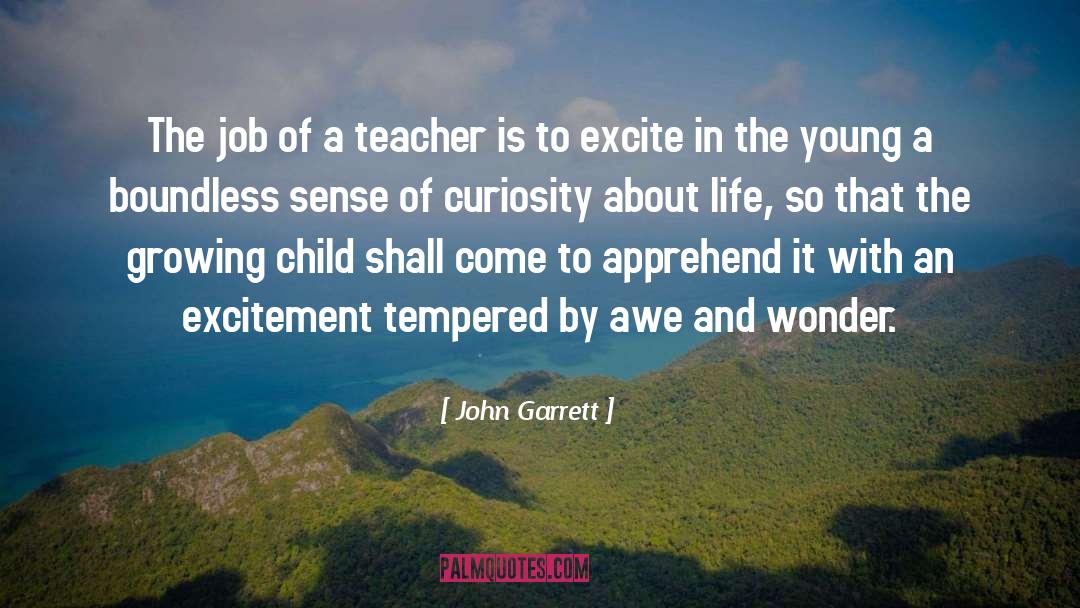John Garrett Quotes: The job of a teacher