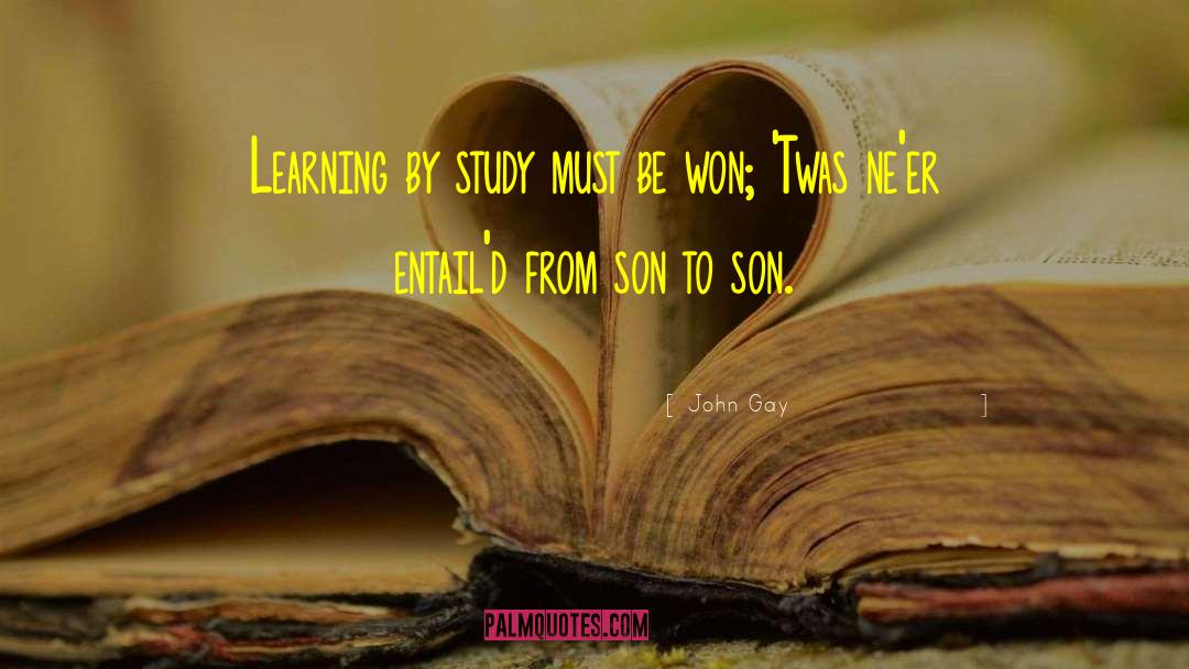 John Gay Quotes: Learning by study must be