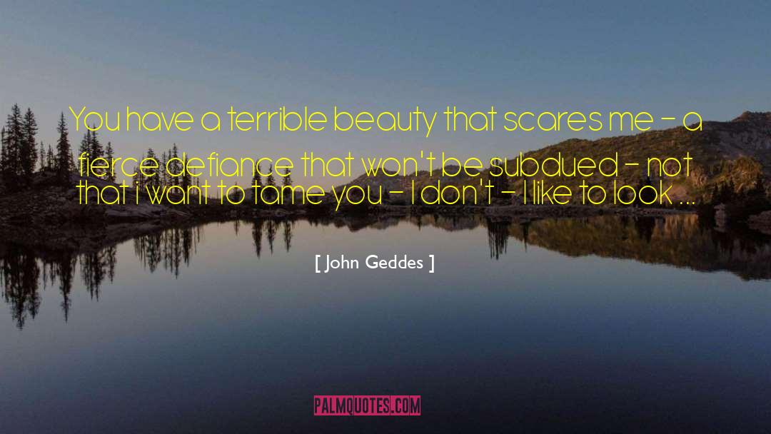 John Geddes Quotes: You have a terrible beauty